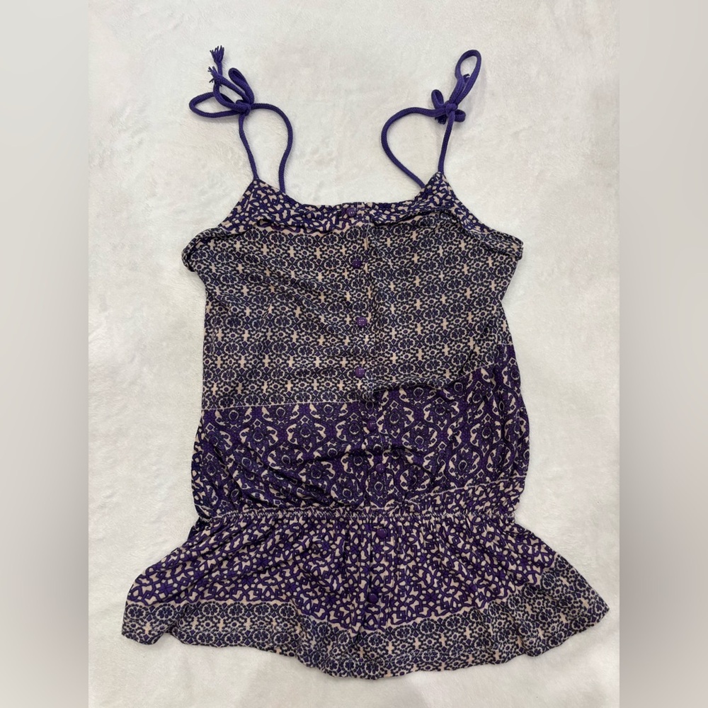 Purple Patterned Spaghetti Strap Shirt